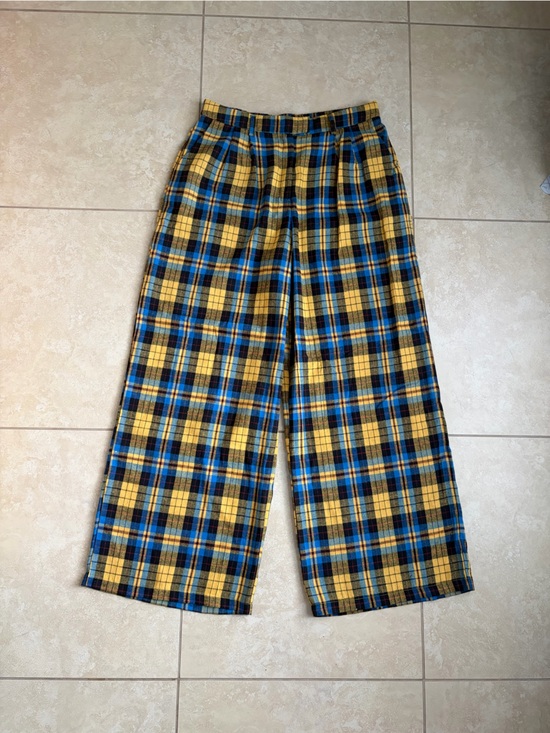 Dressed in LALA Pants - Dressed in LALA Yellow & Blue Plaid Wide-Leg Pants